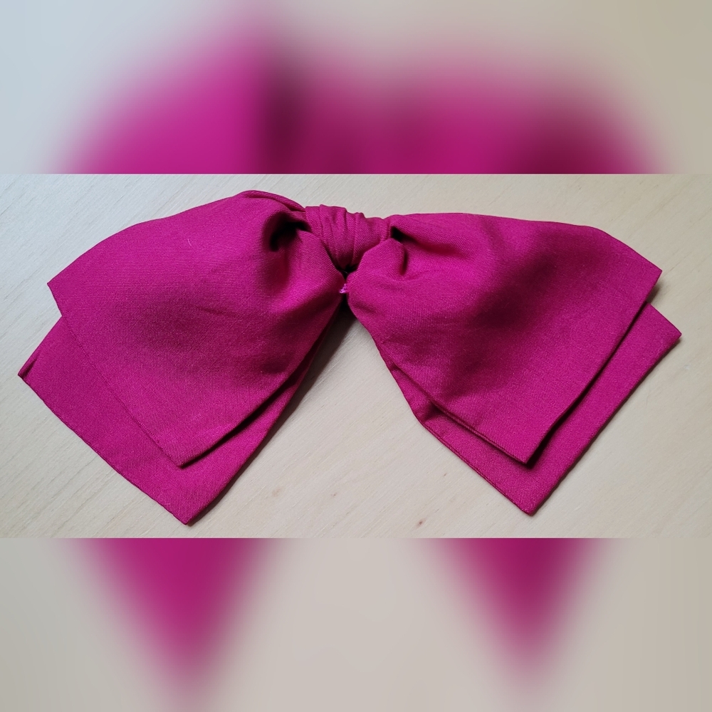 Symphony Scarfs 100% Silk Vintage Bow Pin/Brooch, Fuschia Pink